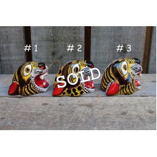 Mexican Folk Art Hand Carved, Small Tiger Masks SOLD SEPERATELY! Tribal Jungle   323380034390